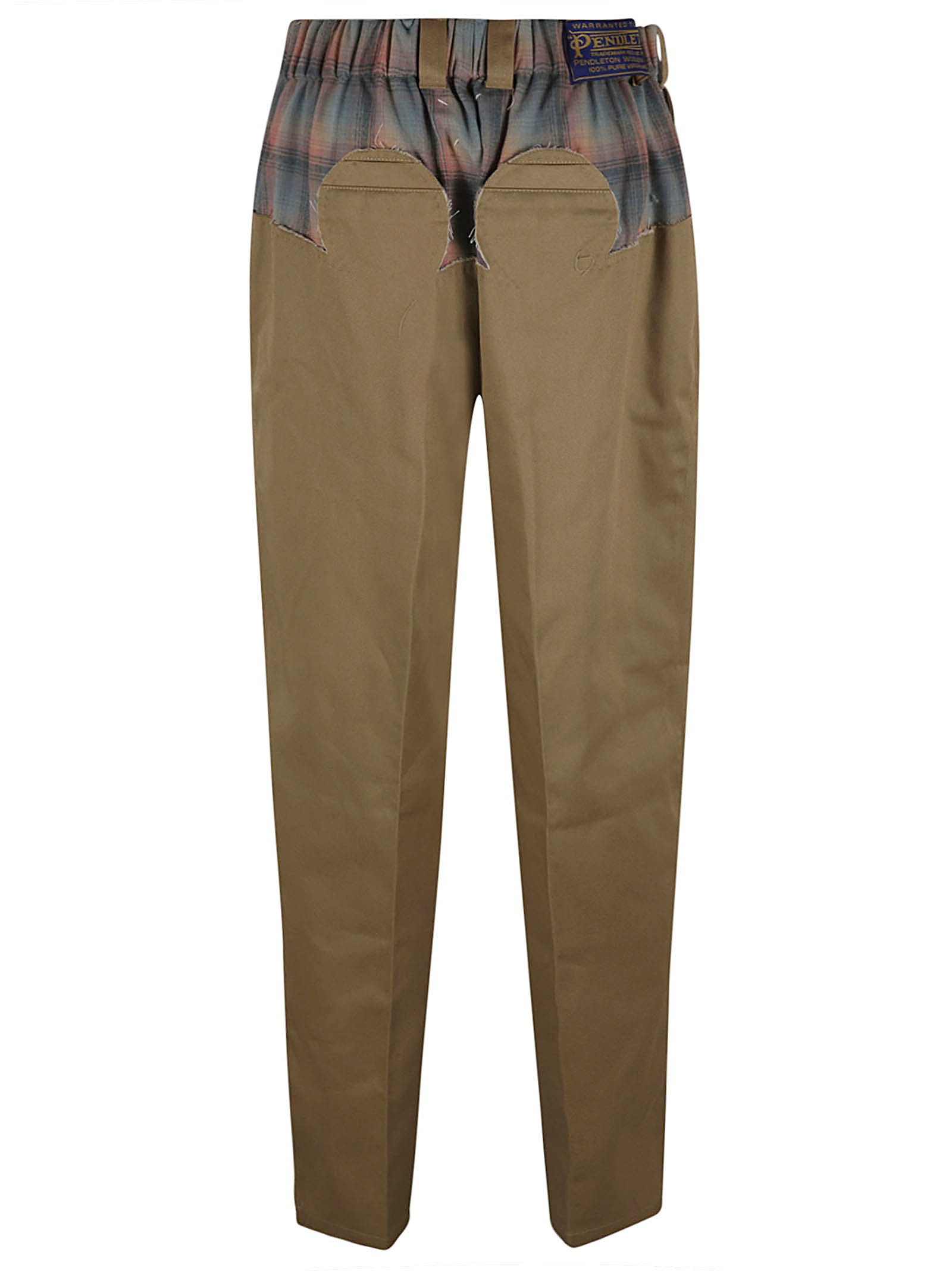 Shop Maison Margiela Buttoned Fitted Trousers In Beige