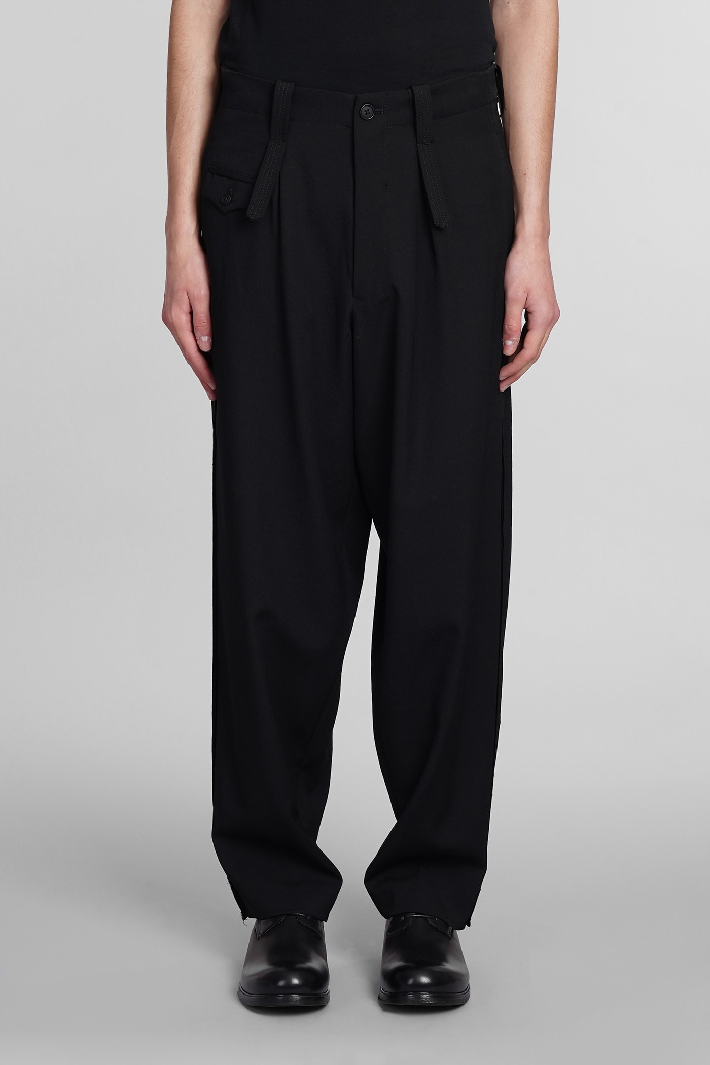 Yohji Yamamoto Trousers In Black Wool