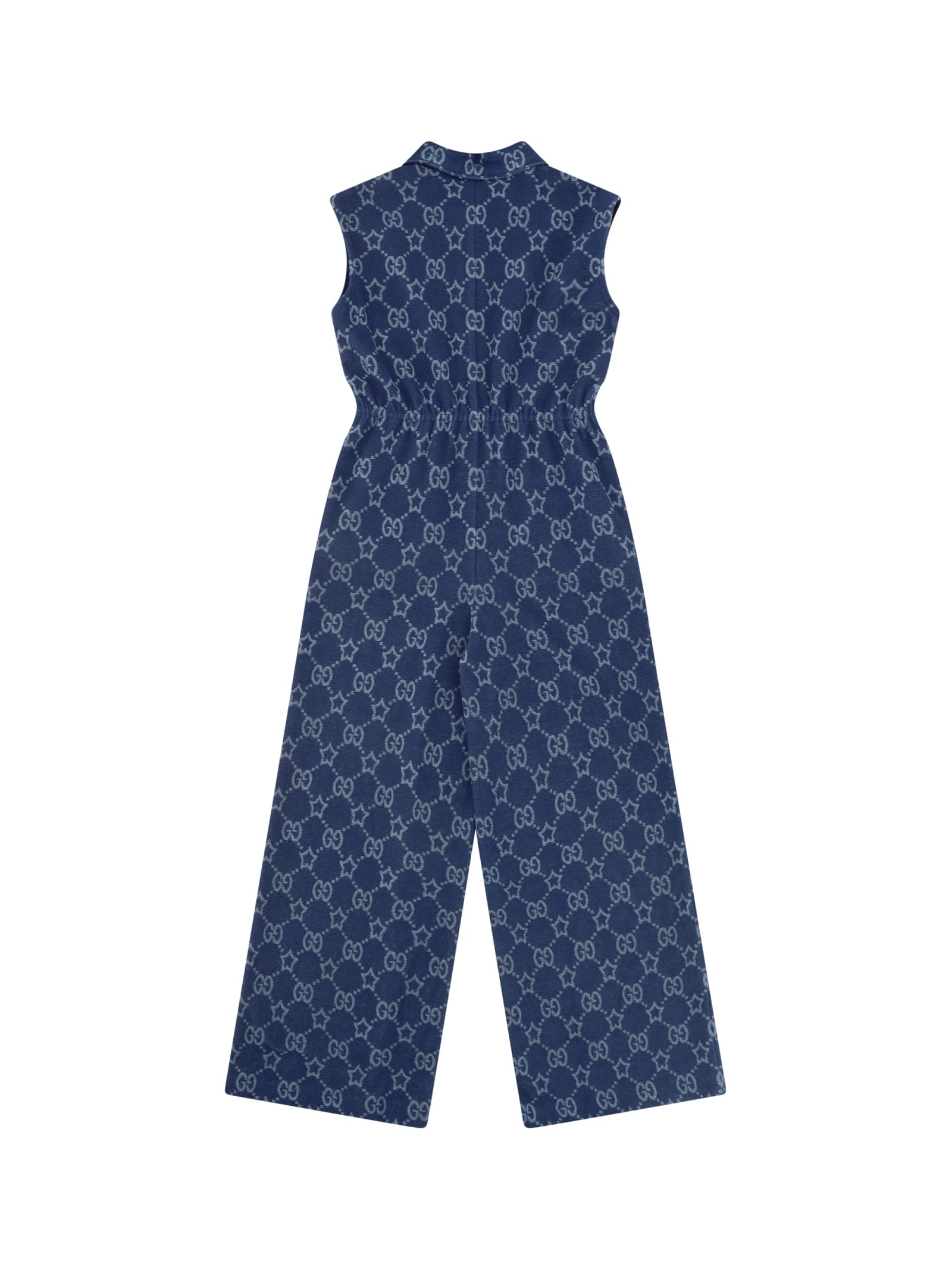 Shop Gucci Jumpsuit Dress For Girl In Avio