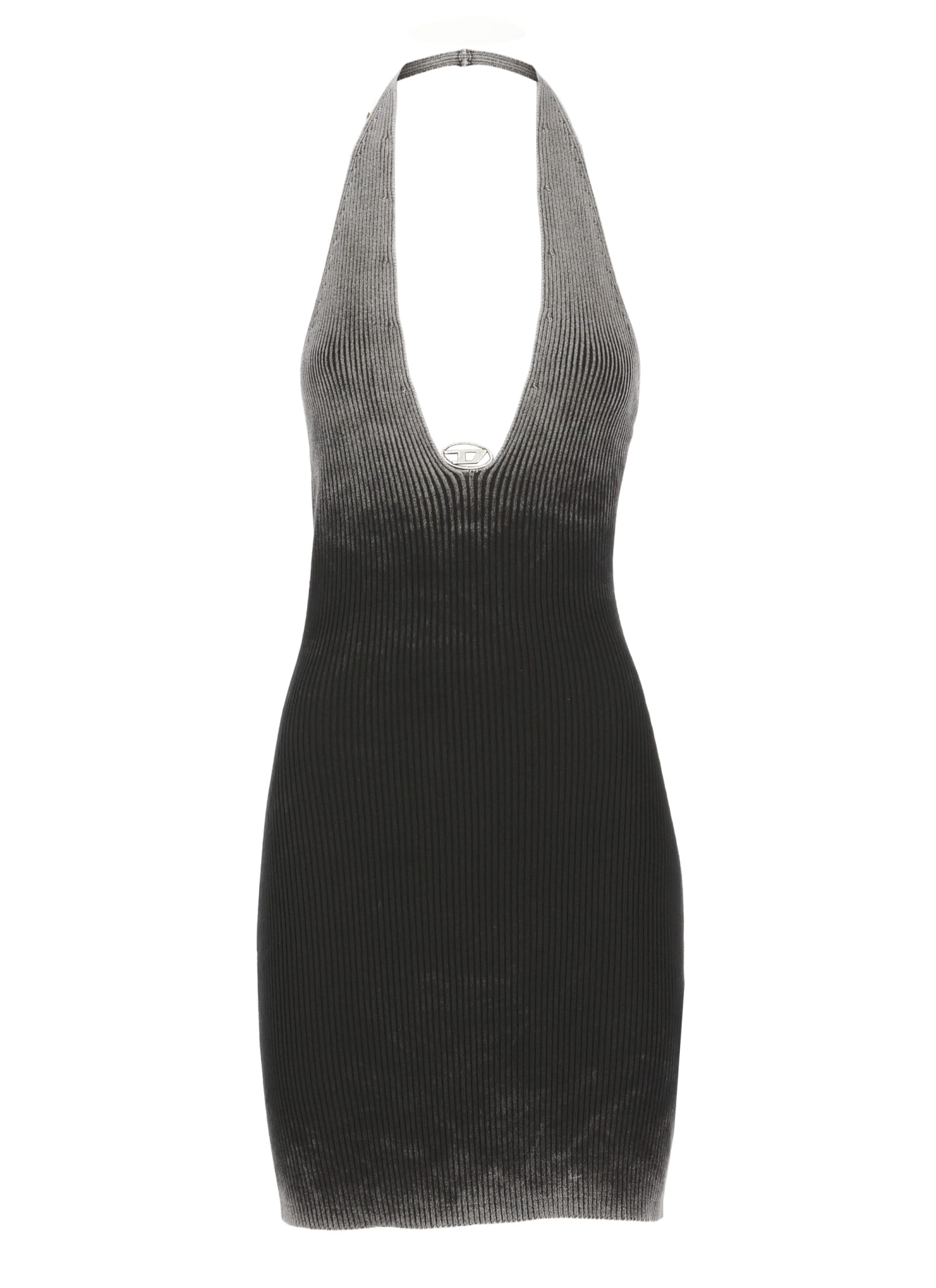 Shop Diesel Dress With Logo In Black