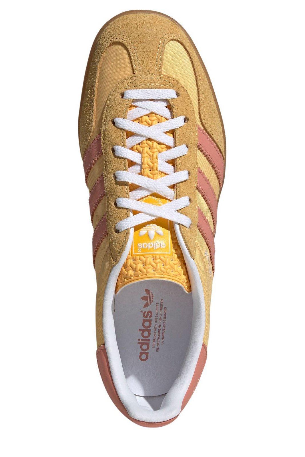 Shop Adidas Originals Gazelle Indoor Lace-up Sneakers In Yellow Pink