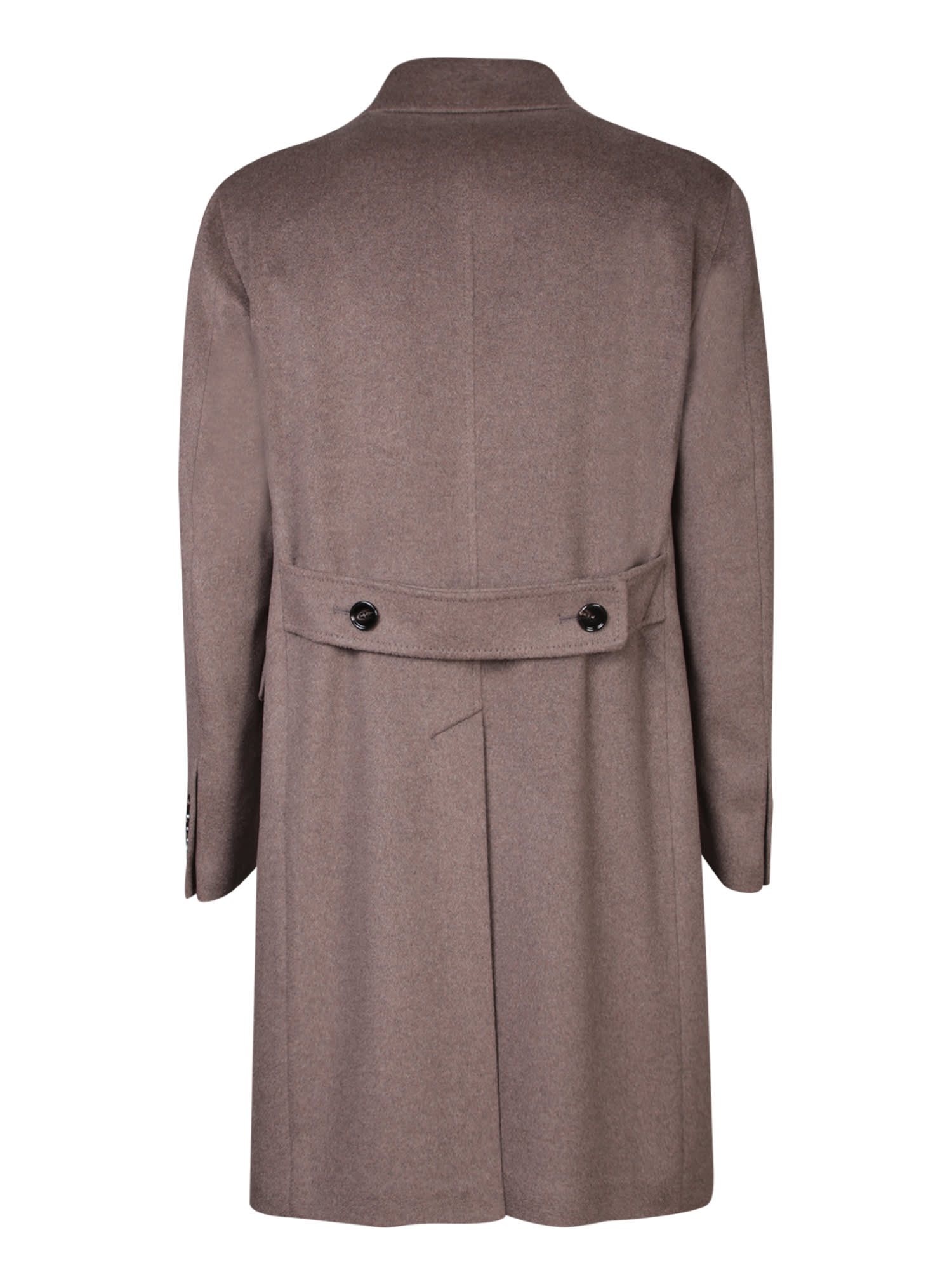 Shop Tagliatore Tortora Cashmere Martingala Coat In Beige