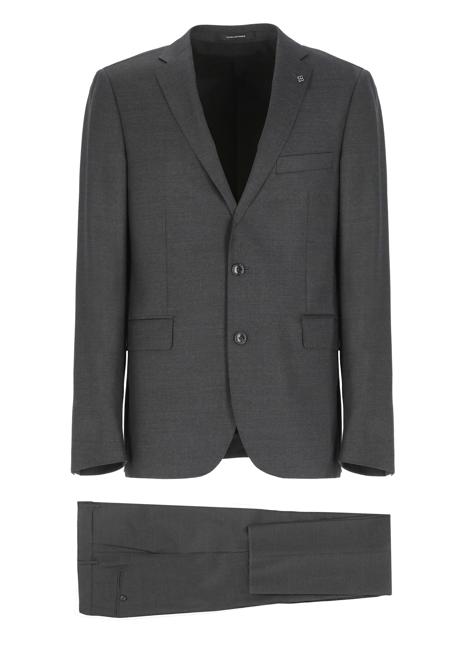 Shop Tagliatore Virgin Wool Two Pieces Suit In Grey