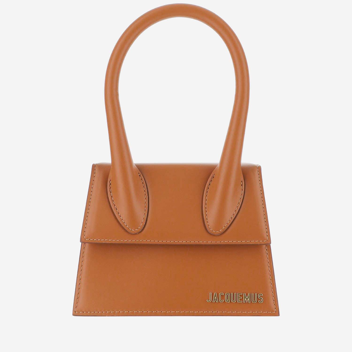 Shop Jacquemus Le Chiquito Moyen Bag In Leather Brown
