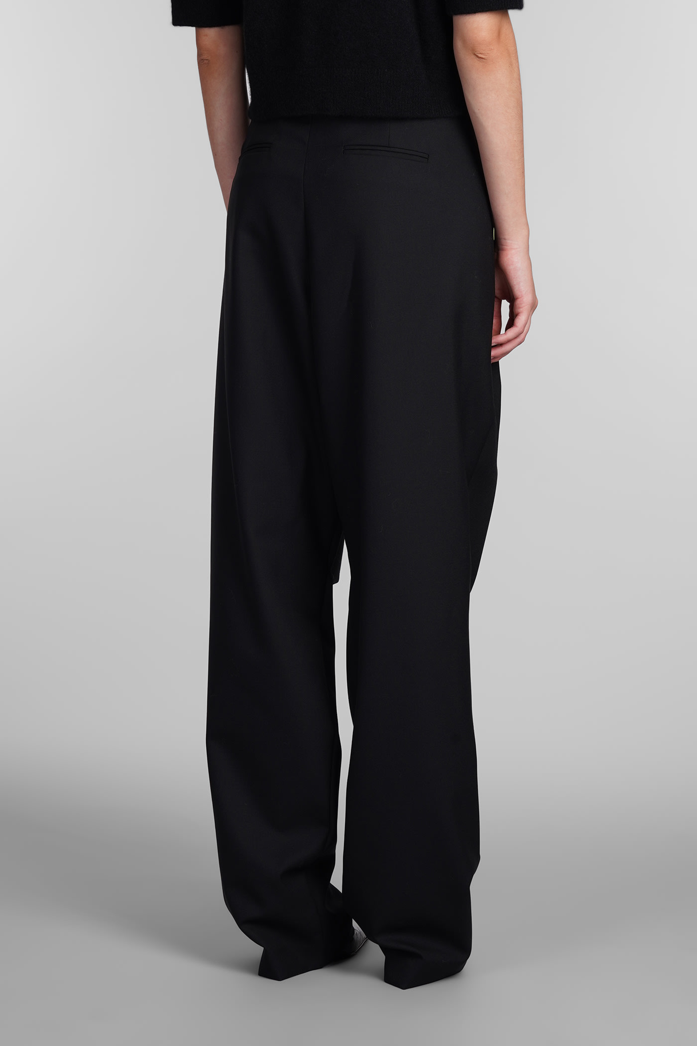 Shop Laneus Pants In Black Wool