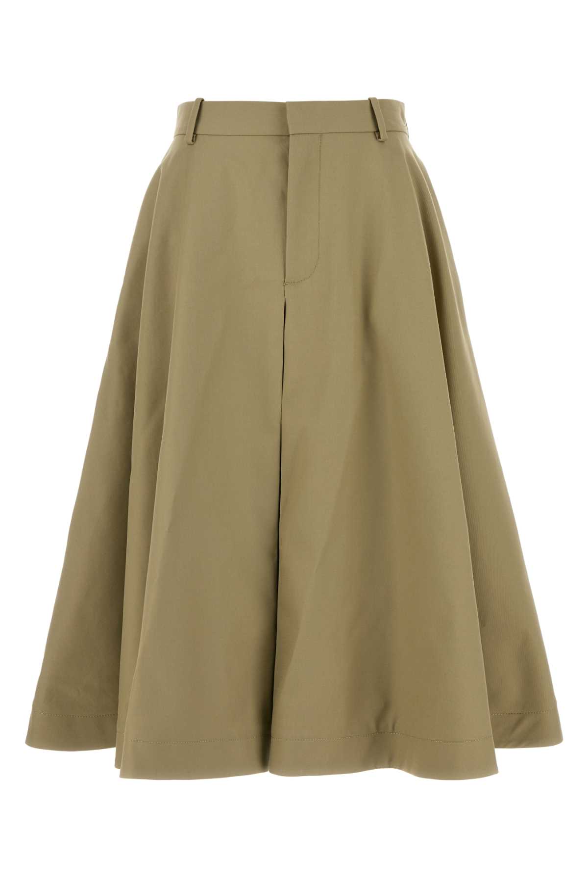 Bottega Veneta Women Khaki Cotton Skirt In Neutral