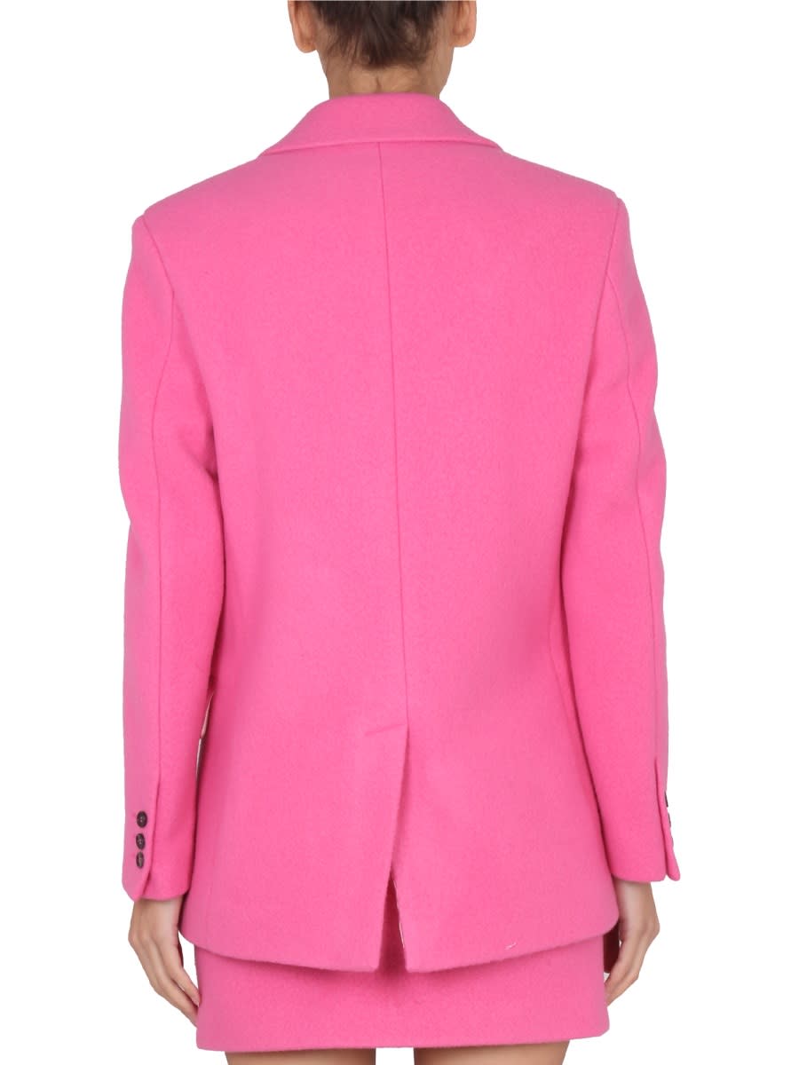 Shop Msgm Single-breasted Jacket In Fuchsia