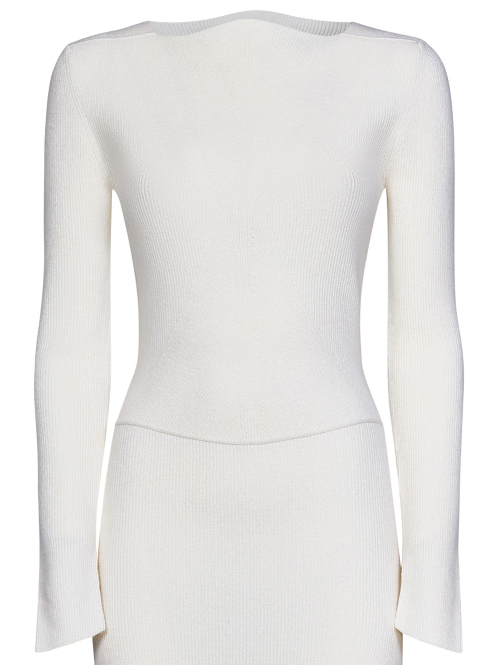 Shop Victoria Beckham Midi Dress In White