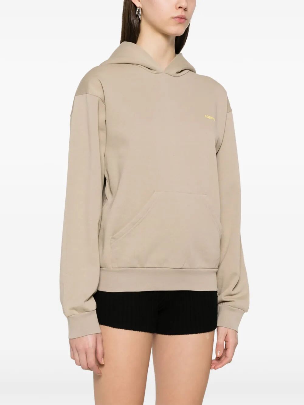 Coperni Hooded Sweater With Front Pouch Pocket In Pink