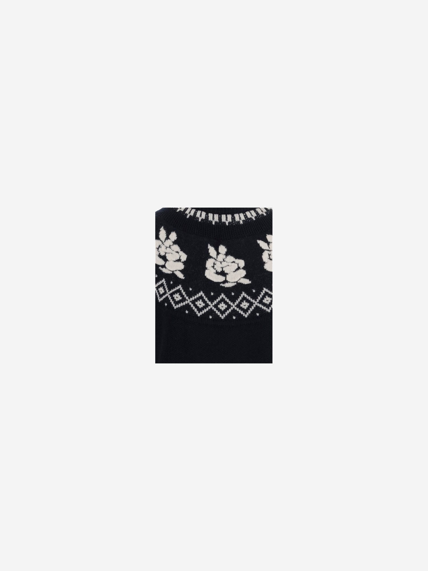 Magda Butrym Wool Sweater With Geometric Pattern In Black