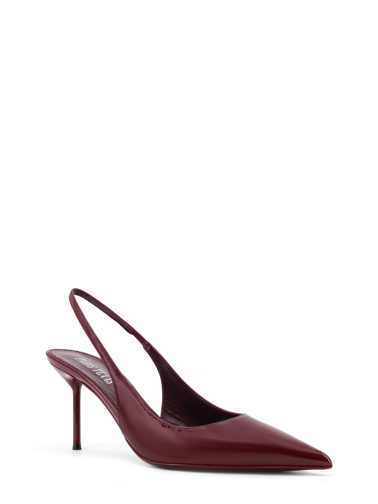 Paris Texas Pointed Toe Patent Slingback Heels With 70 Mm Stiletto In Burgundy