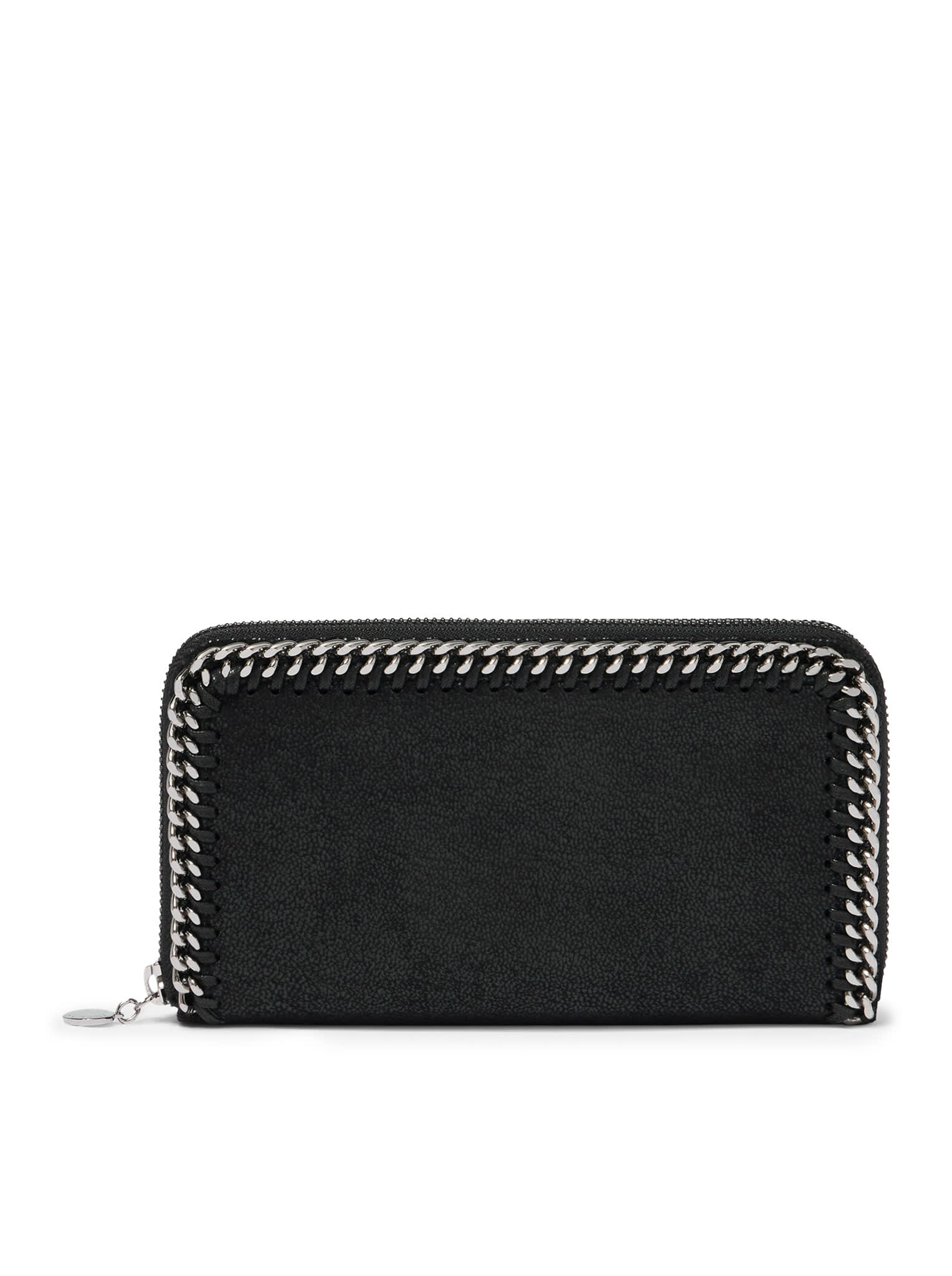 Shop Stella Mccartney Falabella Ziparound Wallet In Black