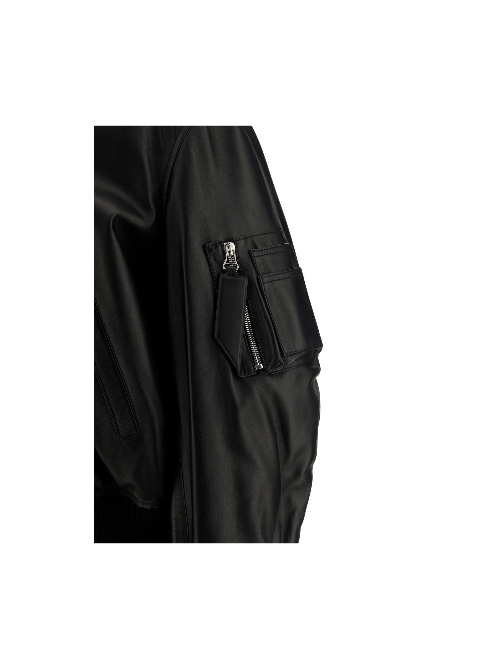 Shop Attico Anja Bomber Jacket In Black
