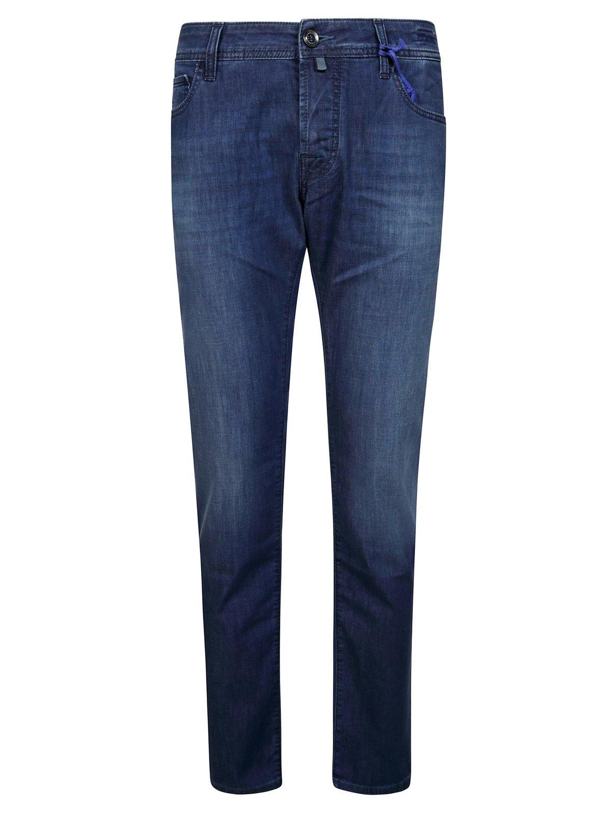 Jacob Cohen Denim Trousers Belt Loops Faded Effect In Blue