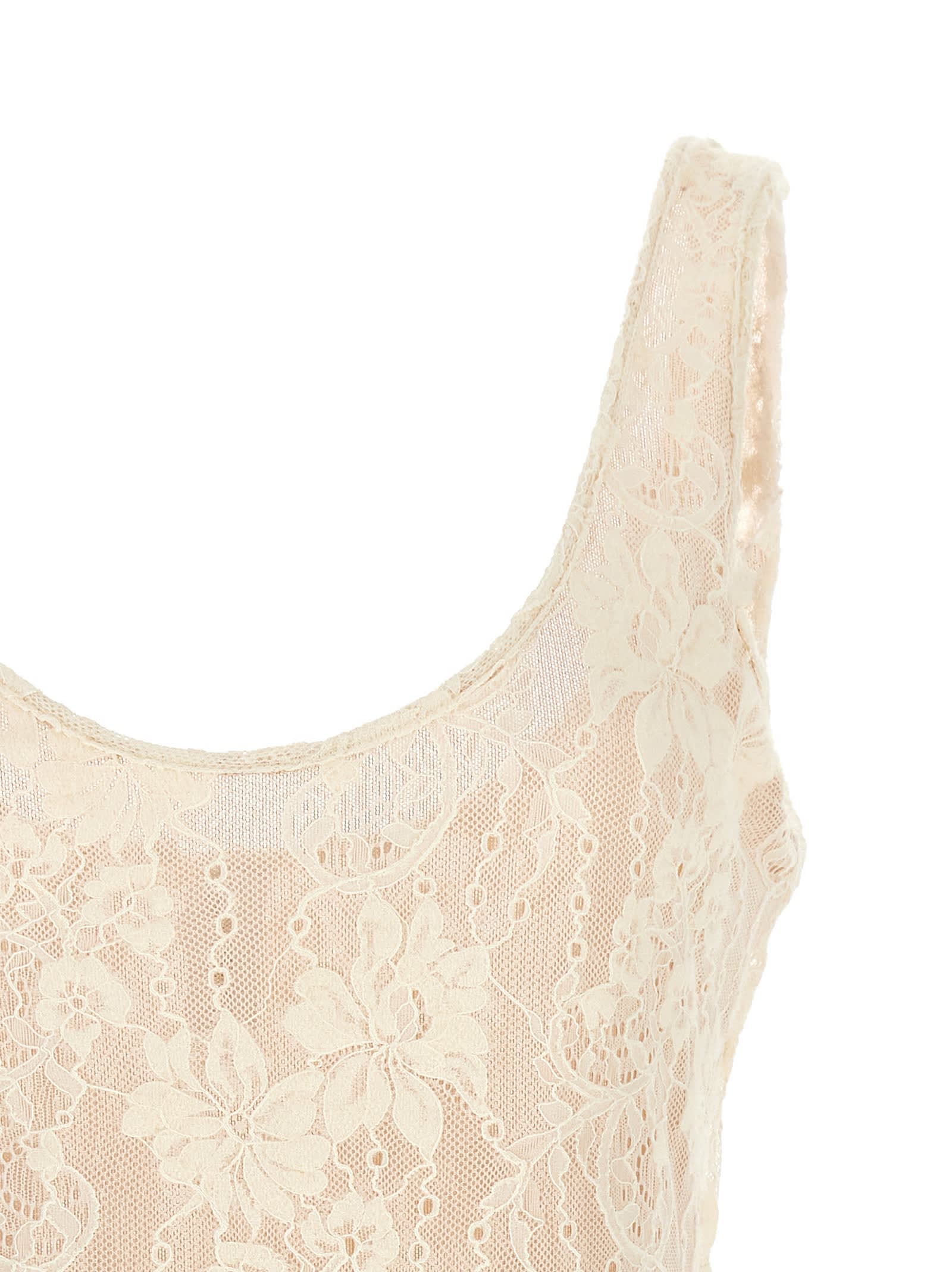 Shop Zimmermann Scoop Neck Bodysuit In White