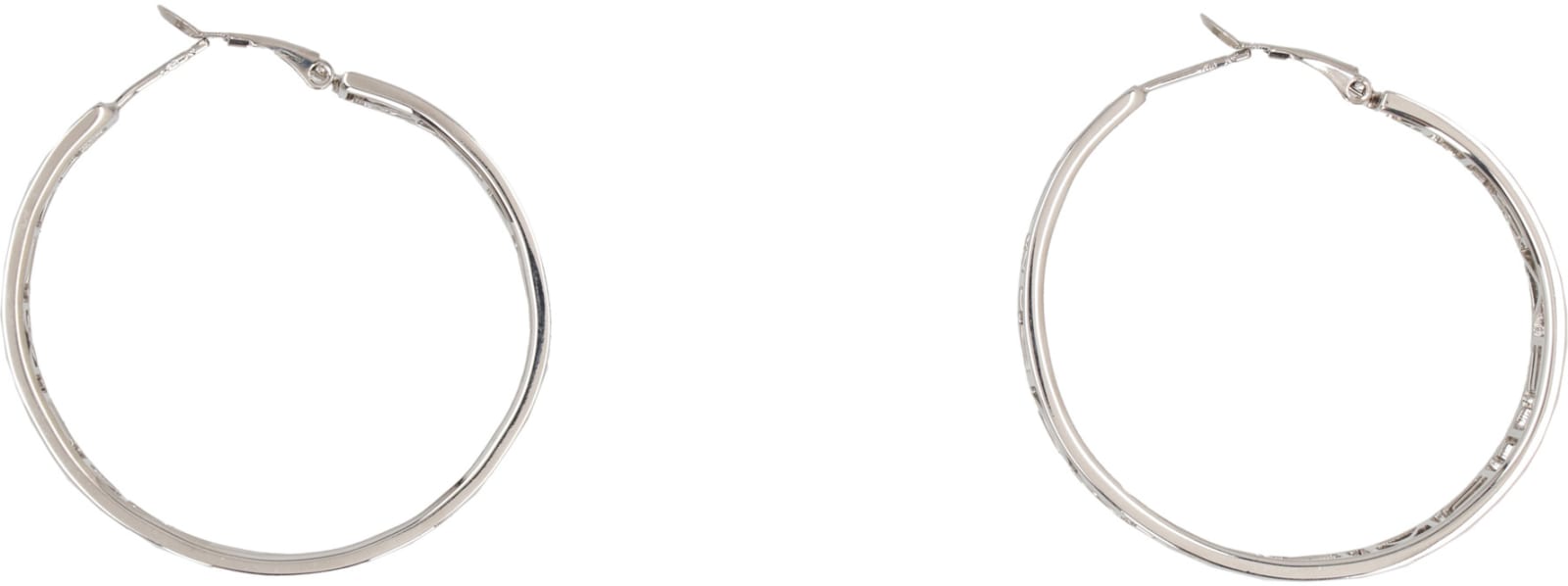 Shop Vetements Logo Hoop Earrings In Silver