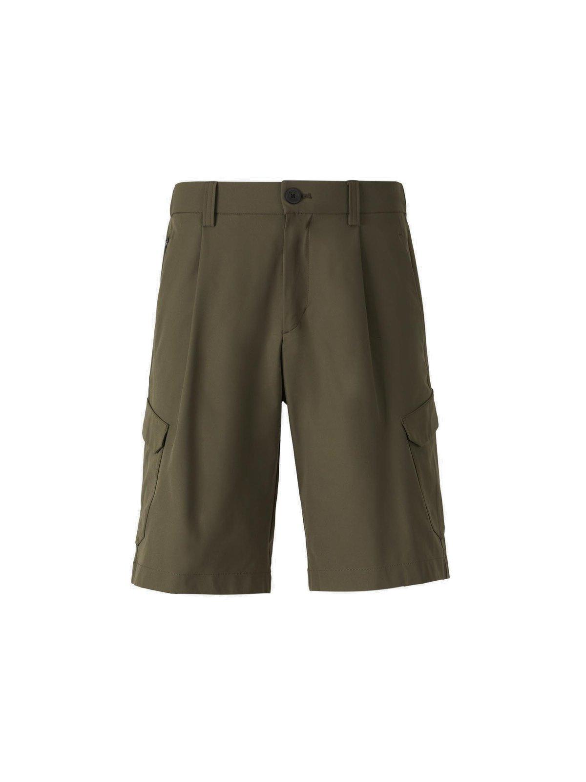 Herno Cargo Buttoned Trousers In Green