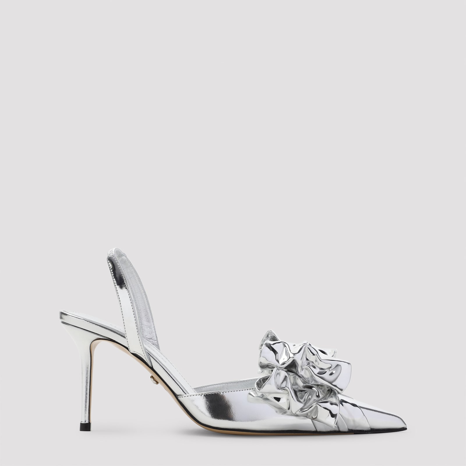Mach &amp; Mach Cadeau Silver Wrapped Leather Pumps In Silver