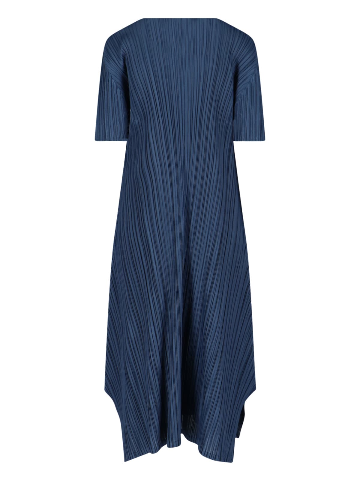 Issey Miyake Softly Draped Dress Short Sleeves In Blue