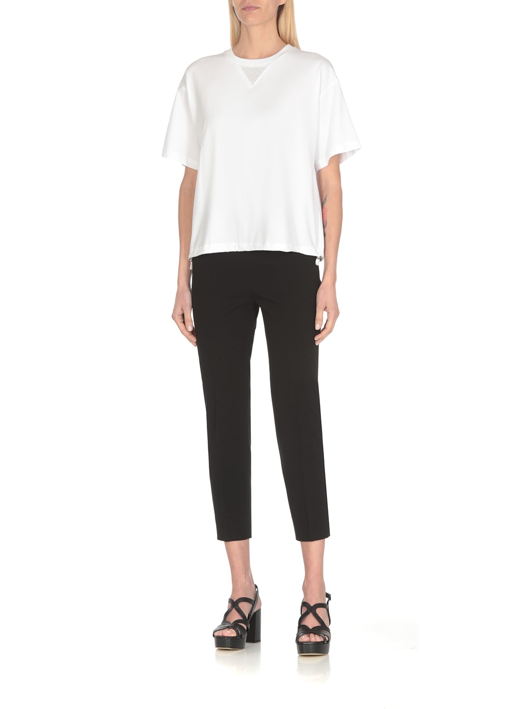 Shop Peserico Cropped Round Neck T-shirt In A