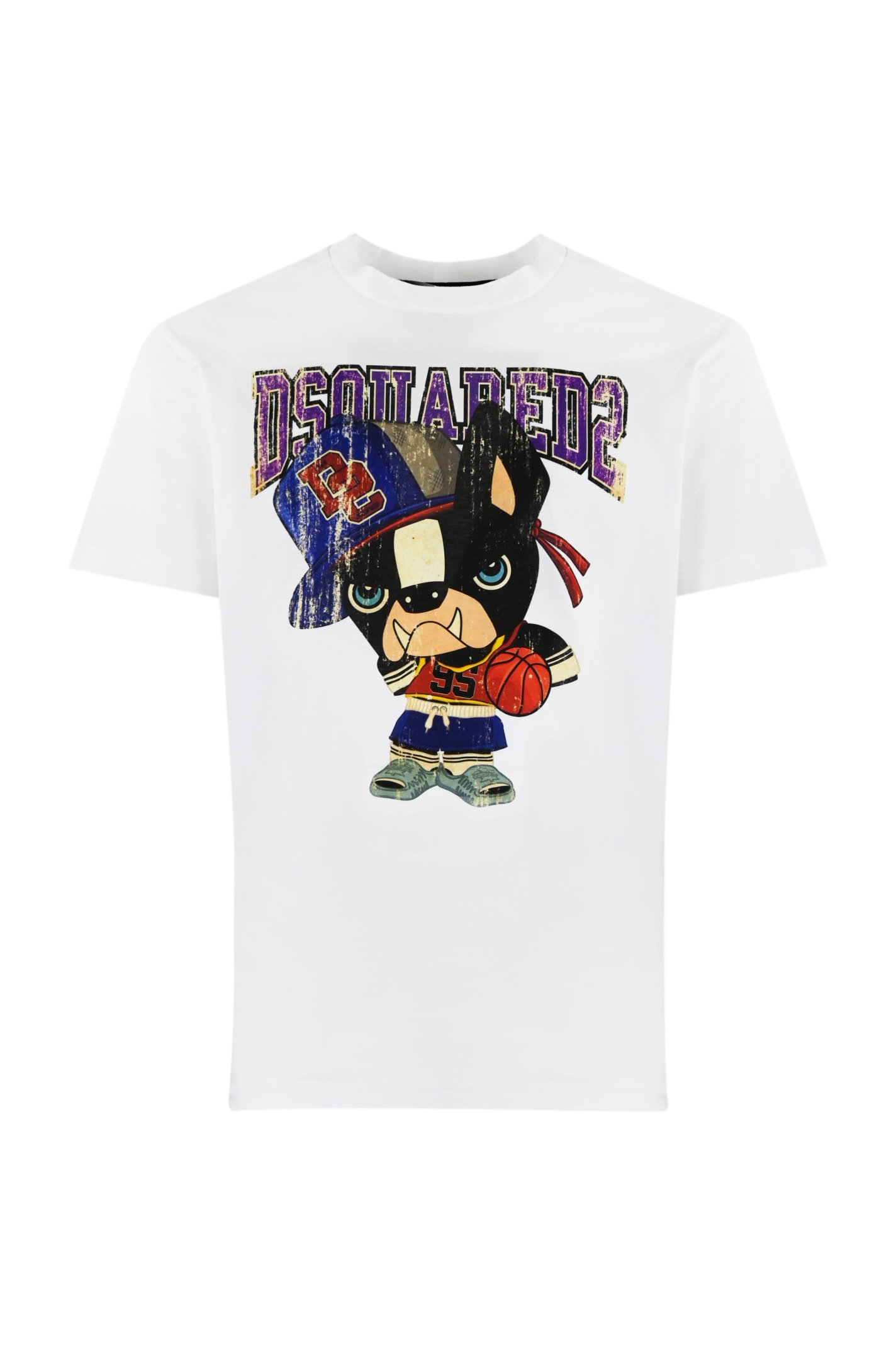 Dsquared2 T-shirt With Print In Bianco