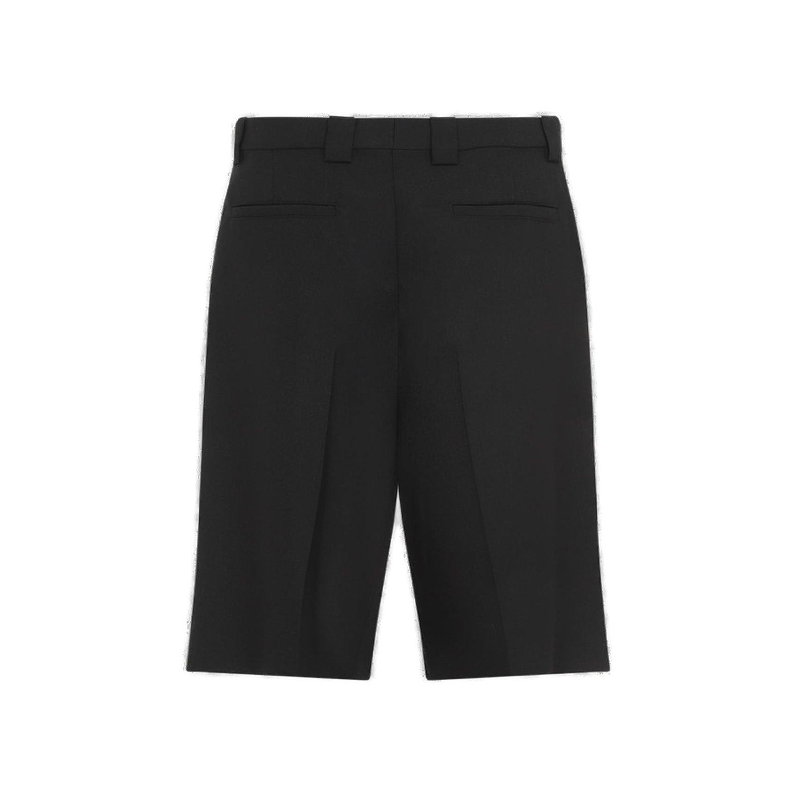 Shop Gucci Pleated Shorts In Black Mix