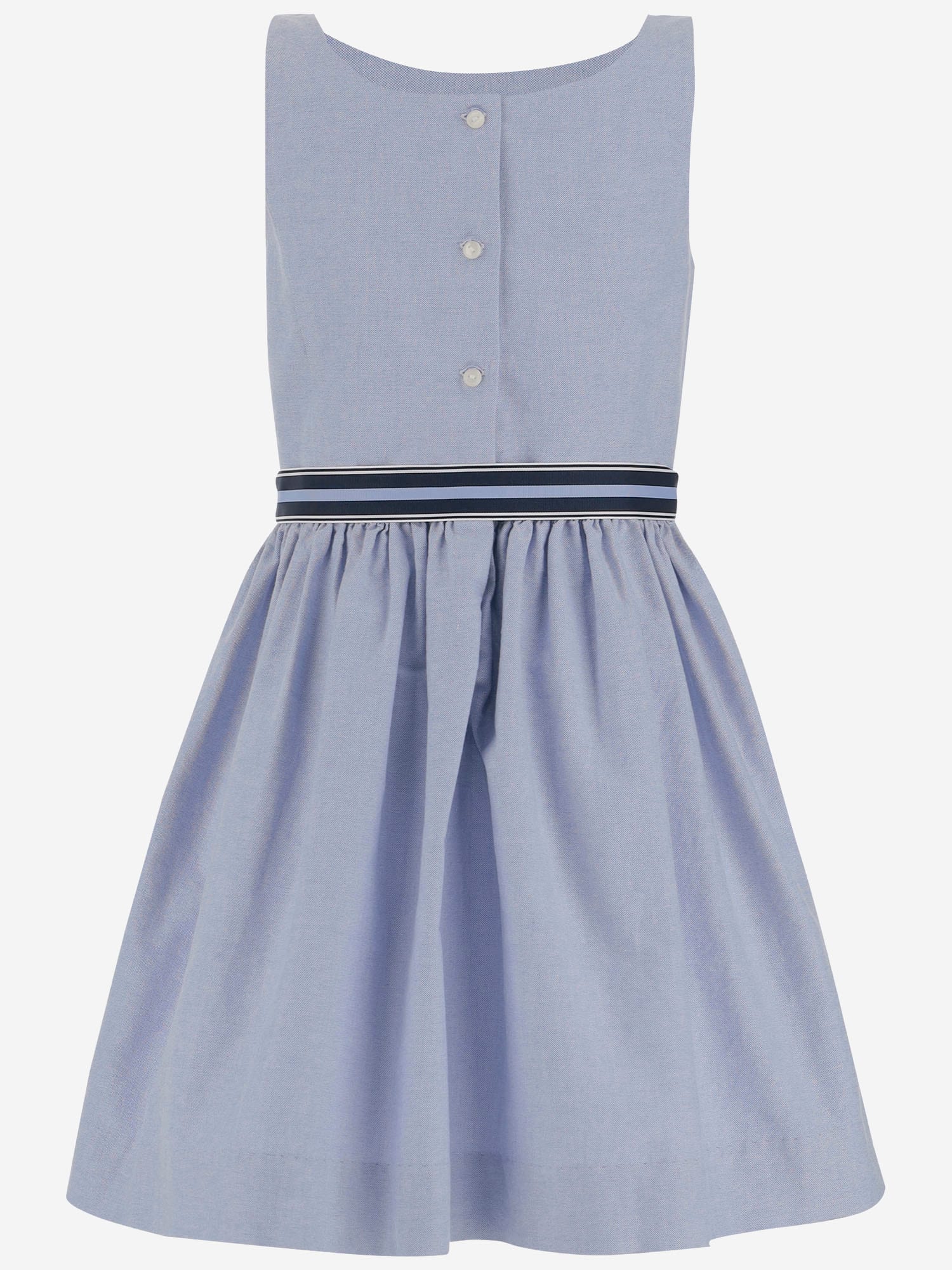 Polo Ralph Lauren Cotton Dress With Logo In Blue