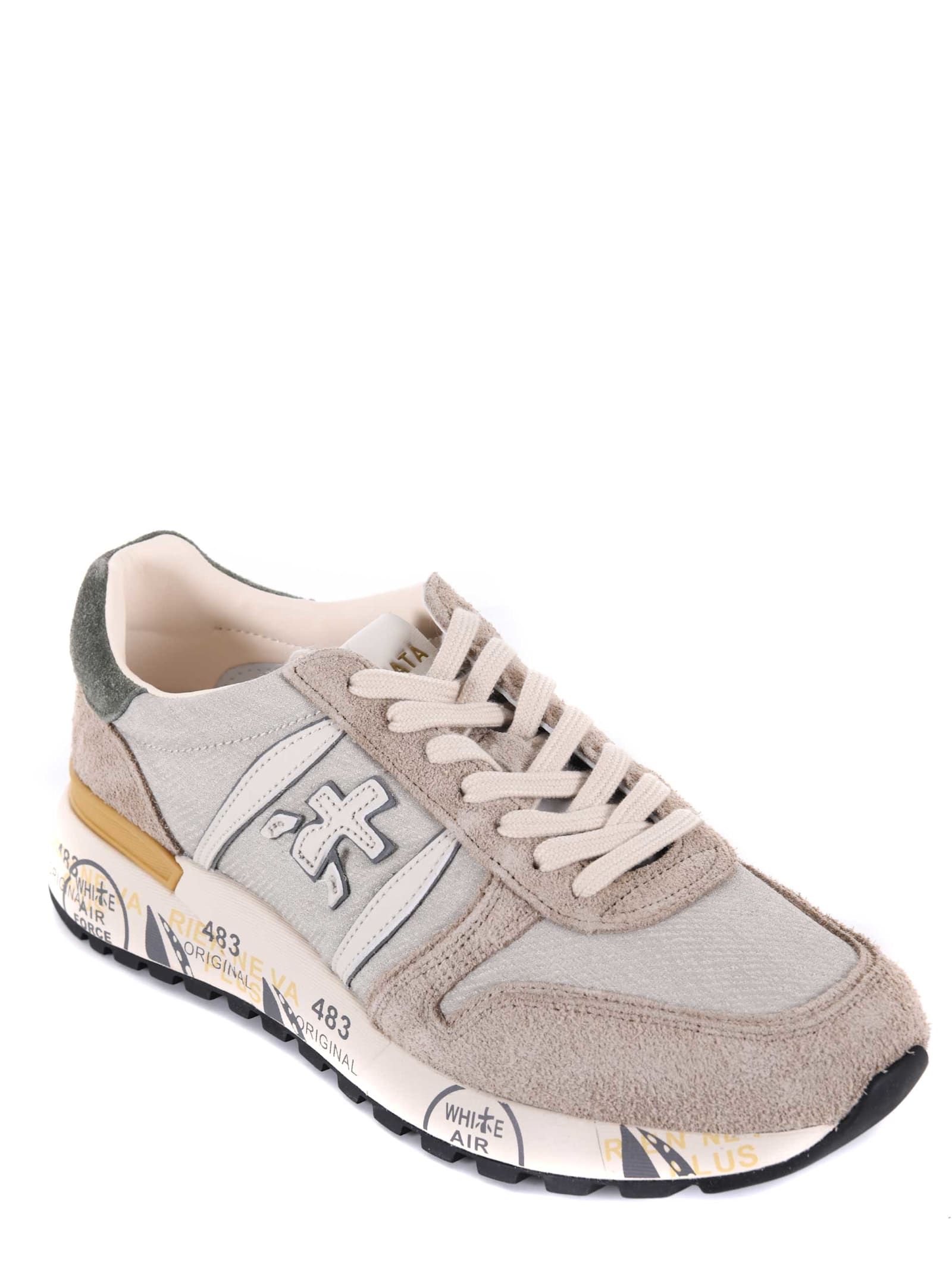 Shop Premiata Sneakers In Beige/grigio