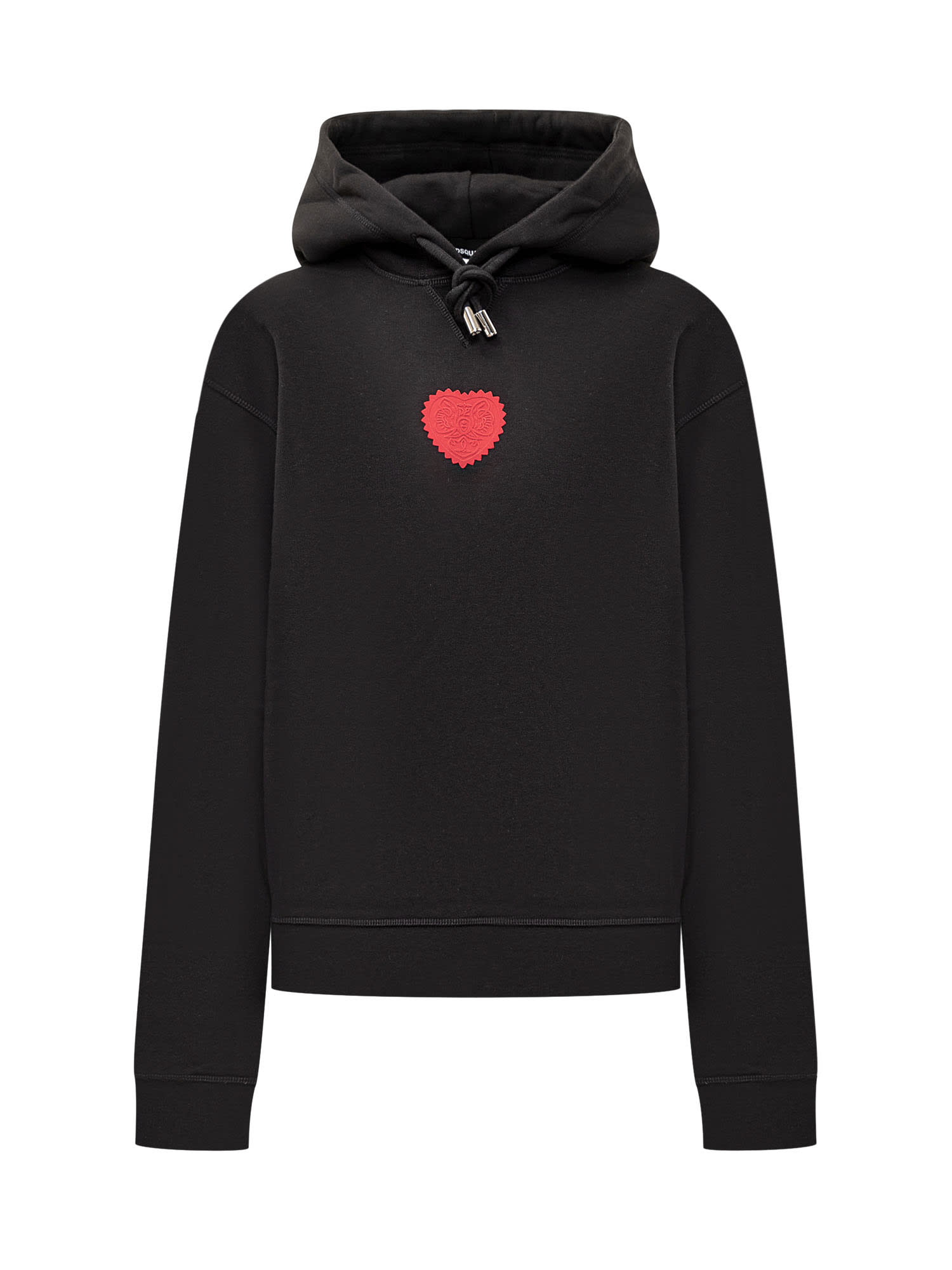 Shop Dsquared2 D2 Heart Hoodie In Black