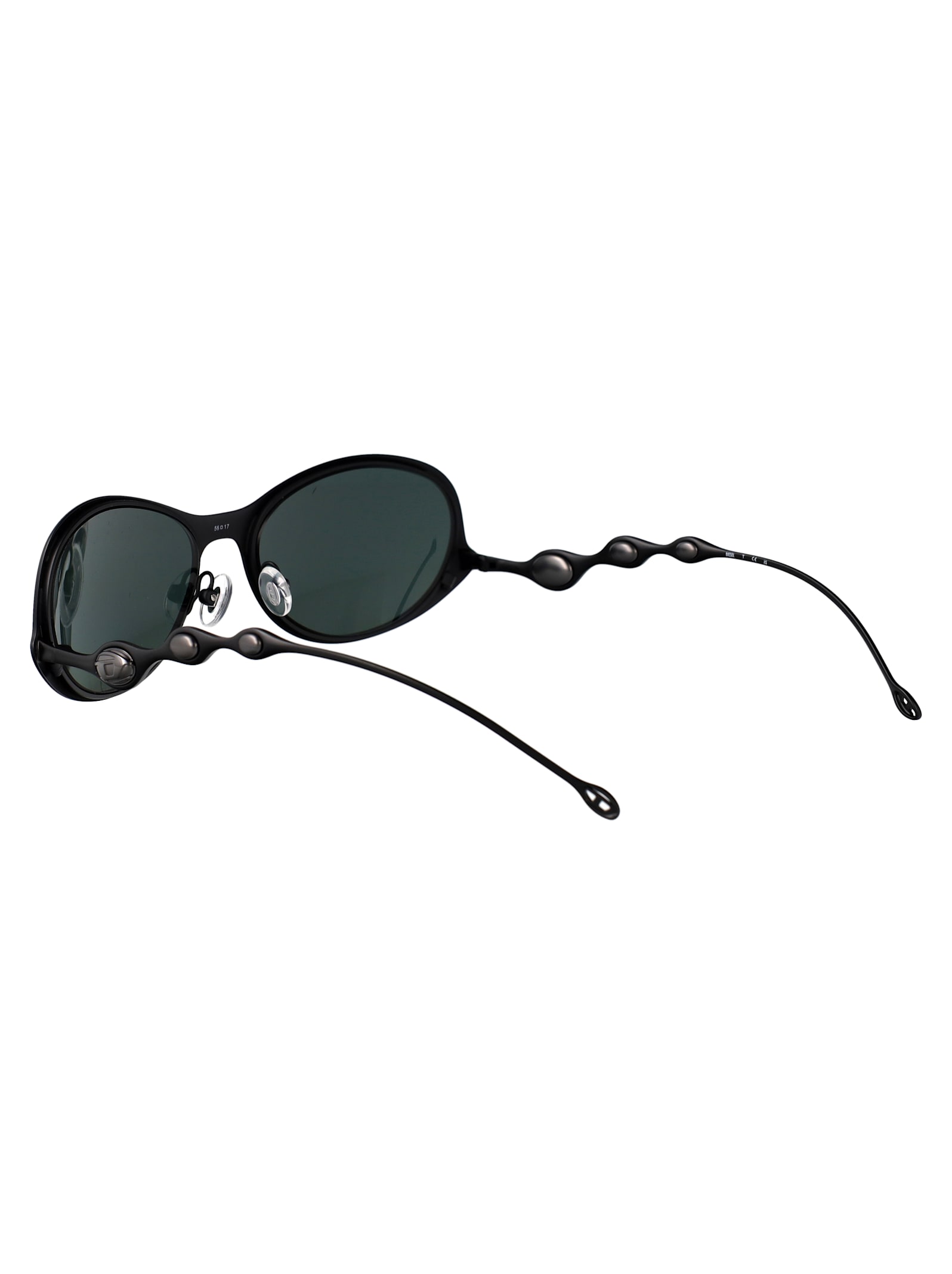 Diesel Powdre Matte Black Metal Sunglasses In Black