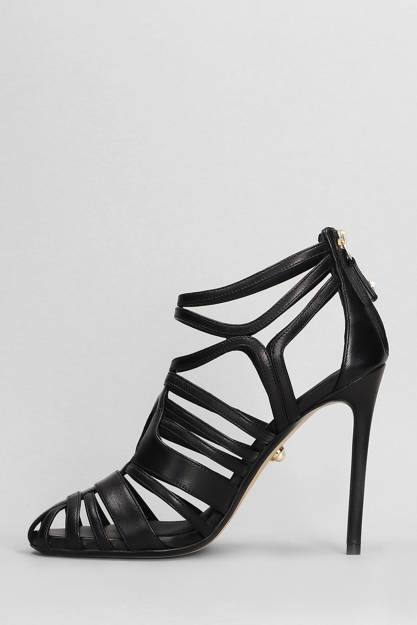 Shop Alevì Jil 110 Sandals In Black Leather