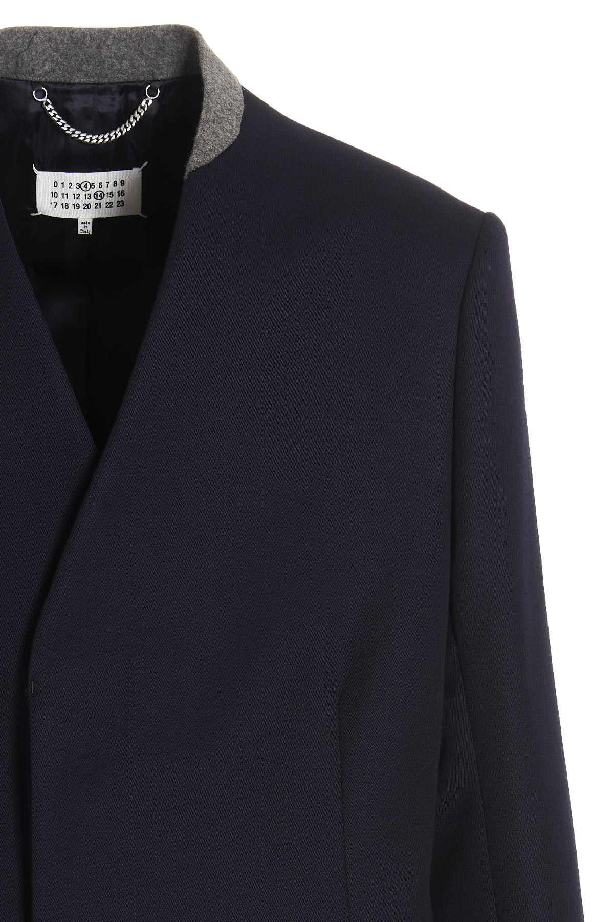 Maison Margiela Cavalry Single-breasted Wool Coat In Blue
