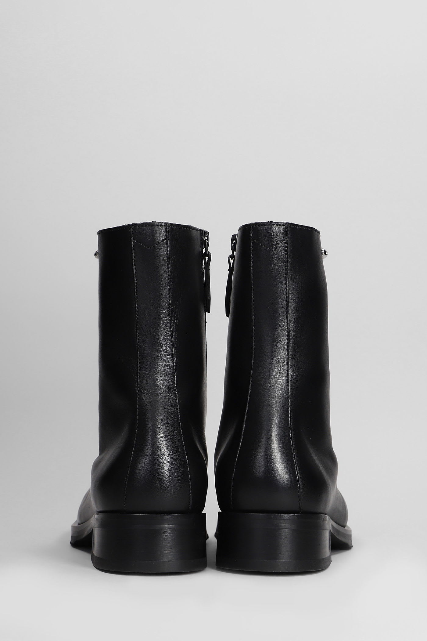 Our Legacy Block Heel Round Toe Smooth Finish Boots In Black