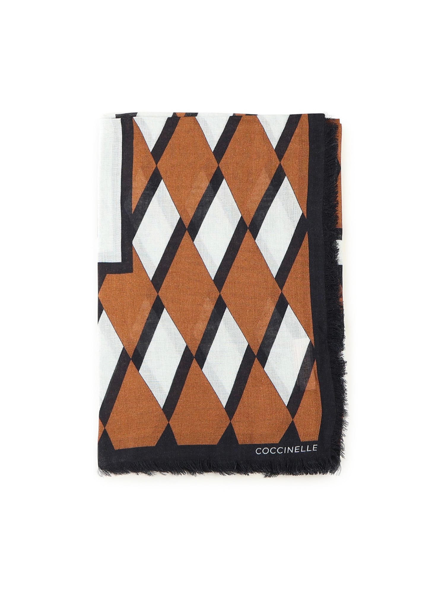 Coccinelle Viscose And Wool Scarf In Brown