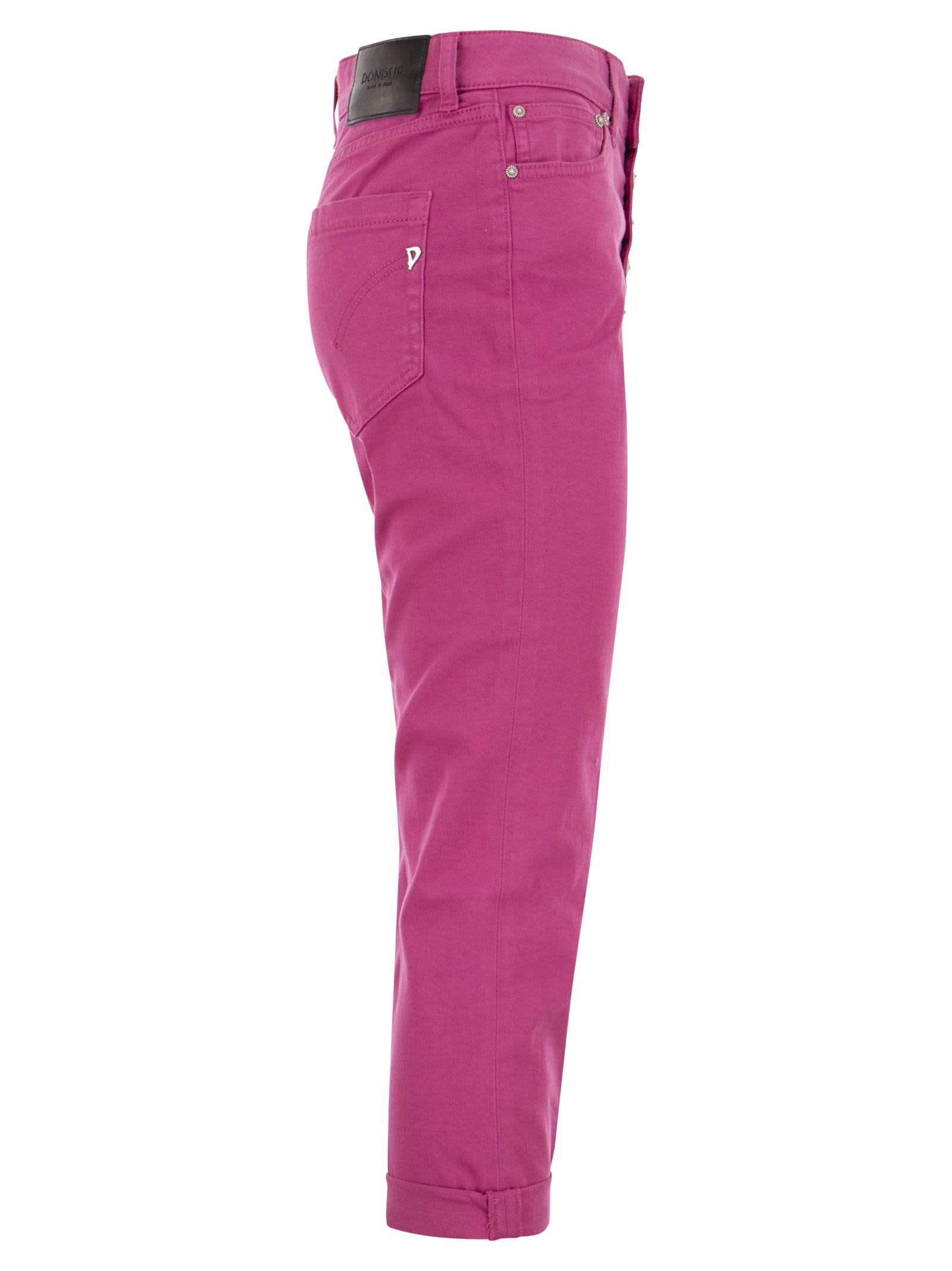Shop Dondup Koons - Loose-fit Fleece Trousers In Fuchsia