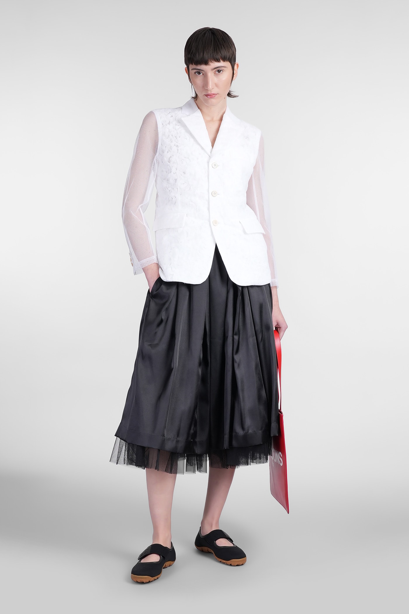 Shop Comme Des Garçons Skirt In Black Polyester