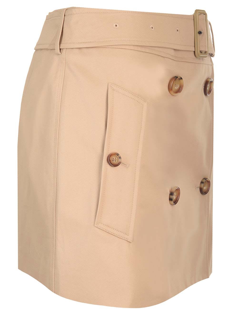 Shop Burberry Trench-style Mini Skirt In Beige