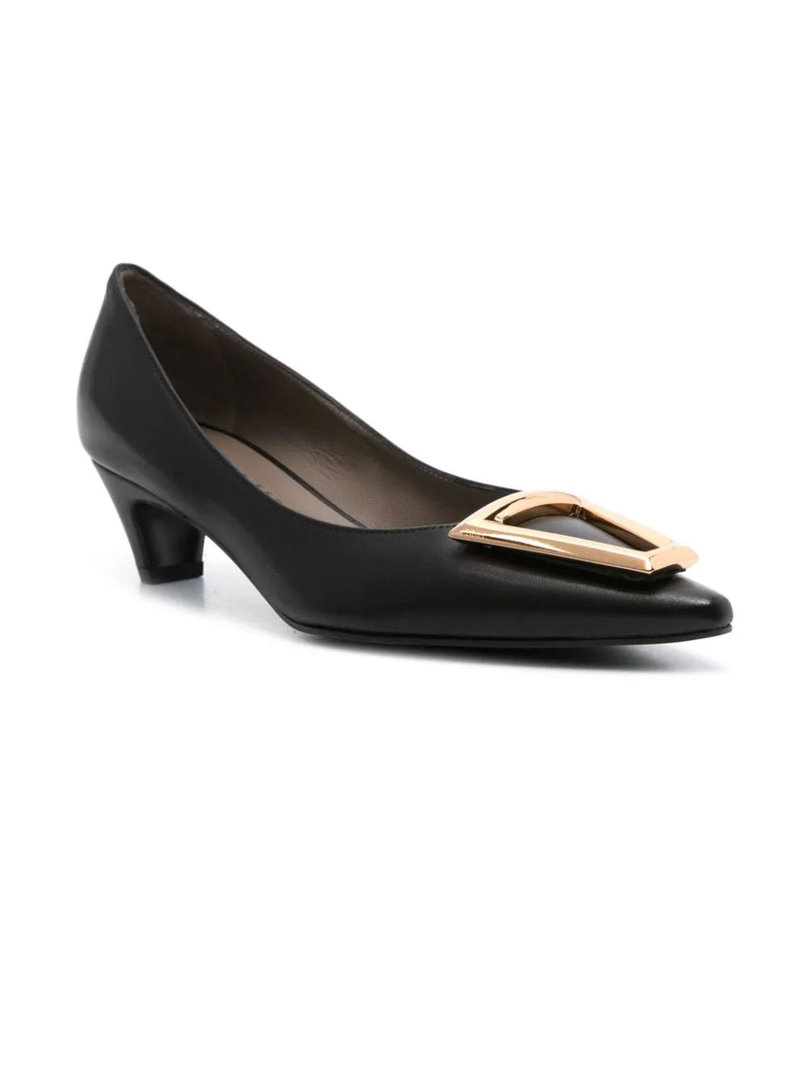 Shop Roberto Festa Black Calf Leather Moon Pumps