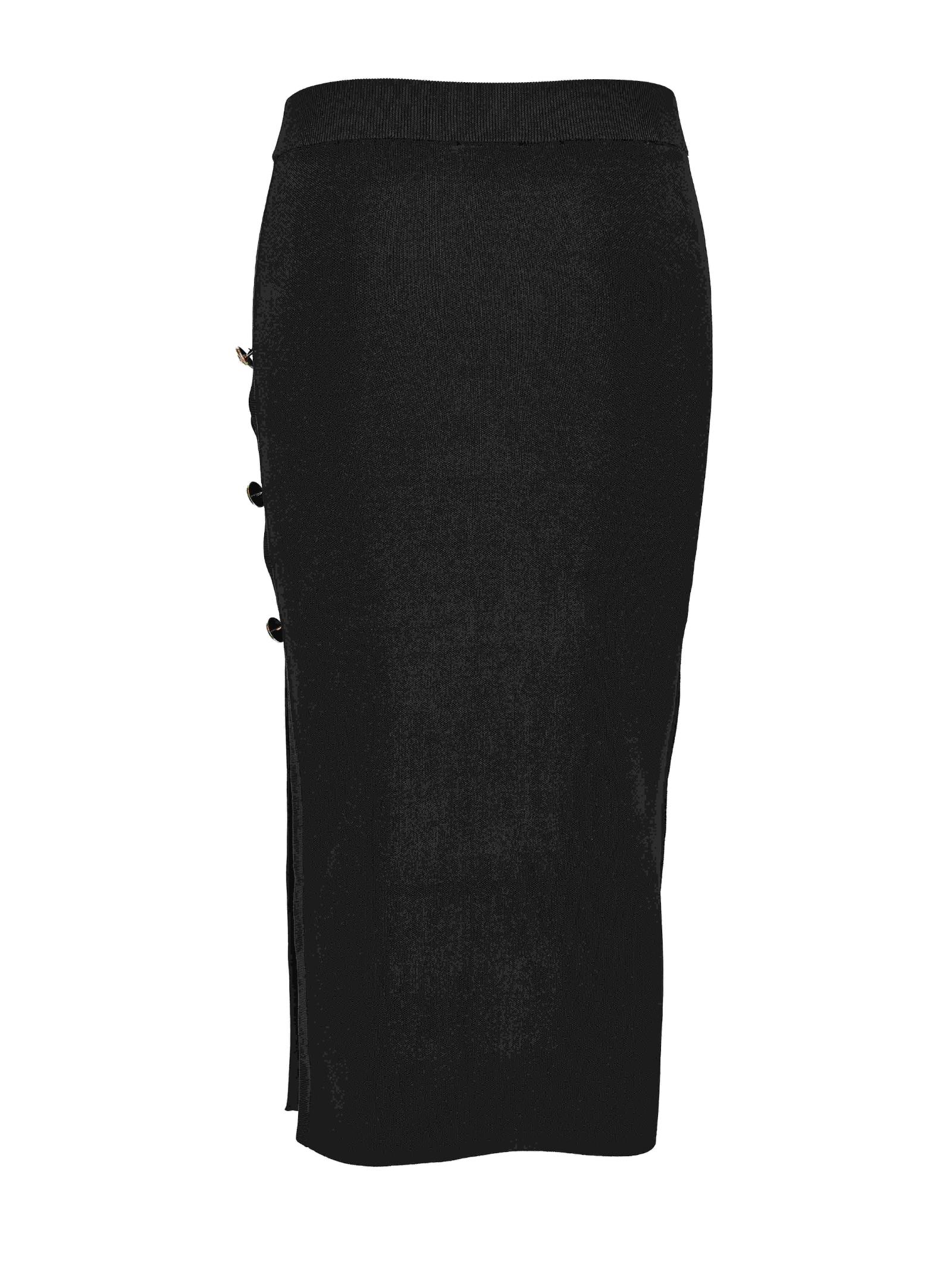 Versace Jeans Couture Decorative-button Midi Skirt In Black