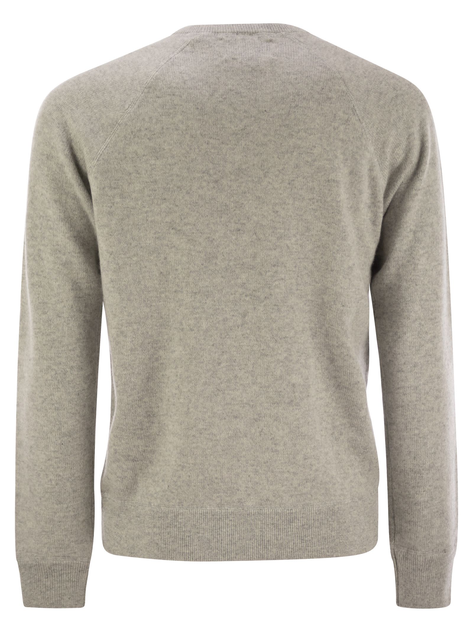 Mc2 Saint Barth Cashmere Blend Jumper With Plush Cut In Grey