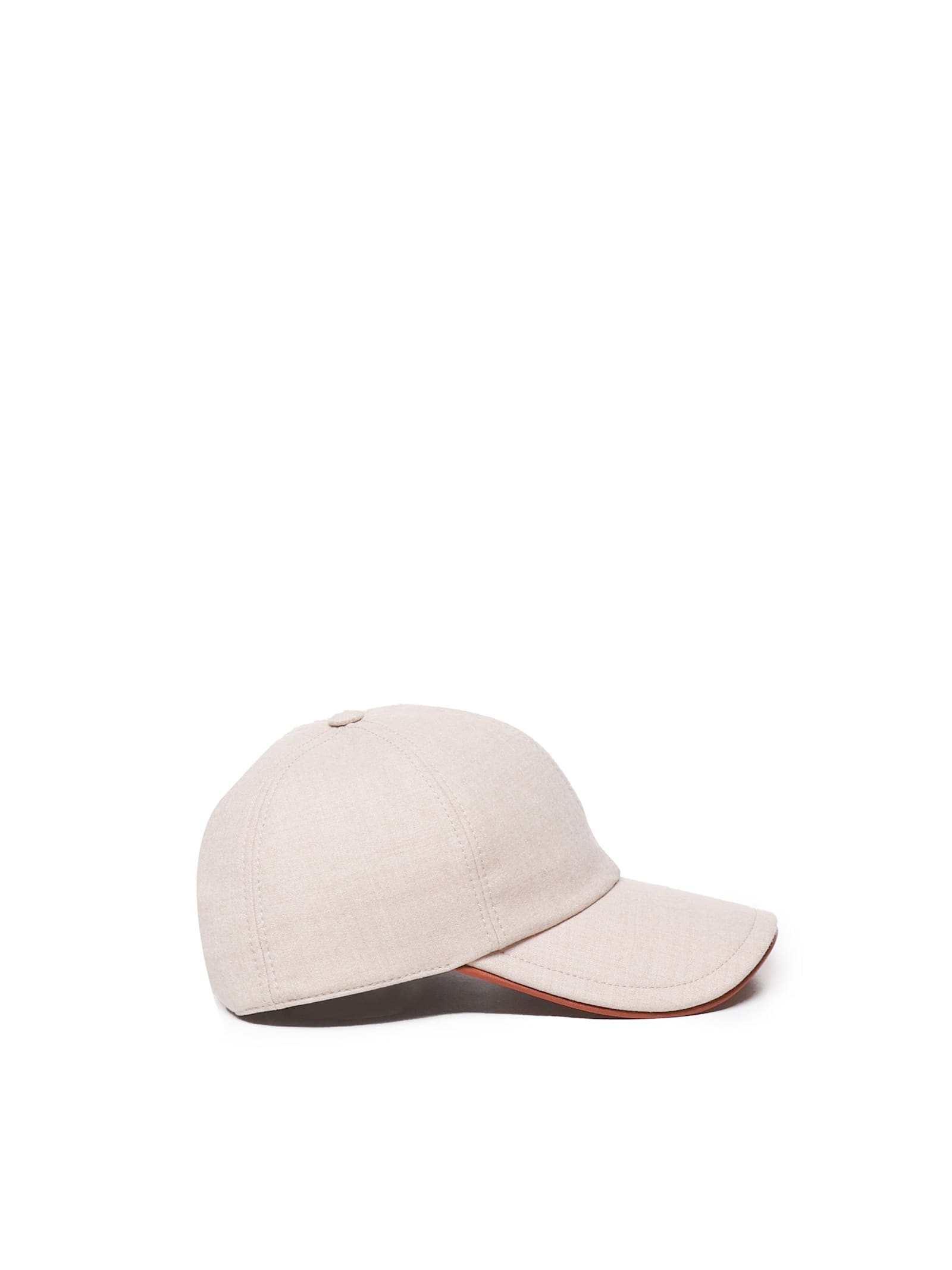 Shop Eleventy Baseball Hat In Cotton In Beige, Leather