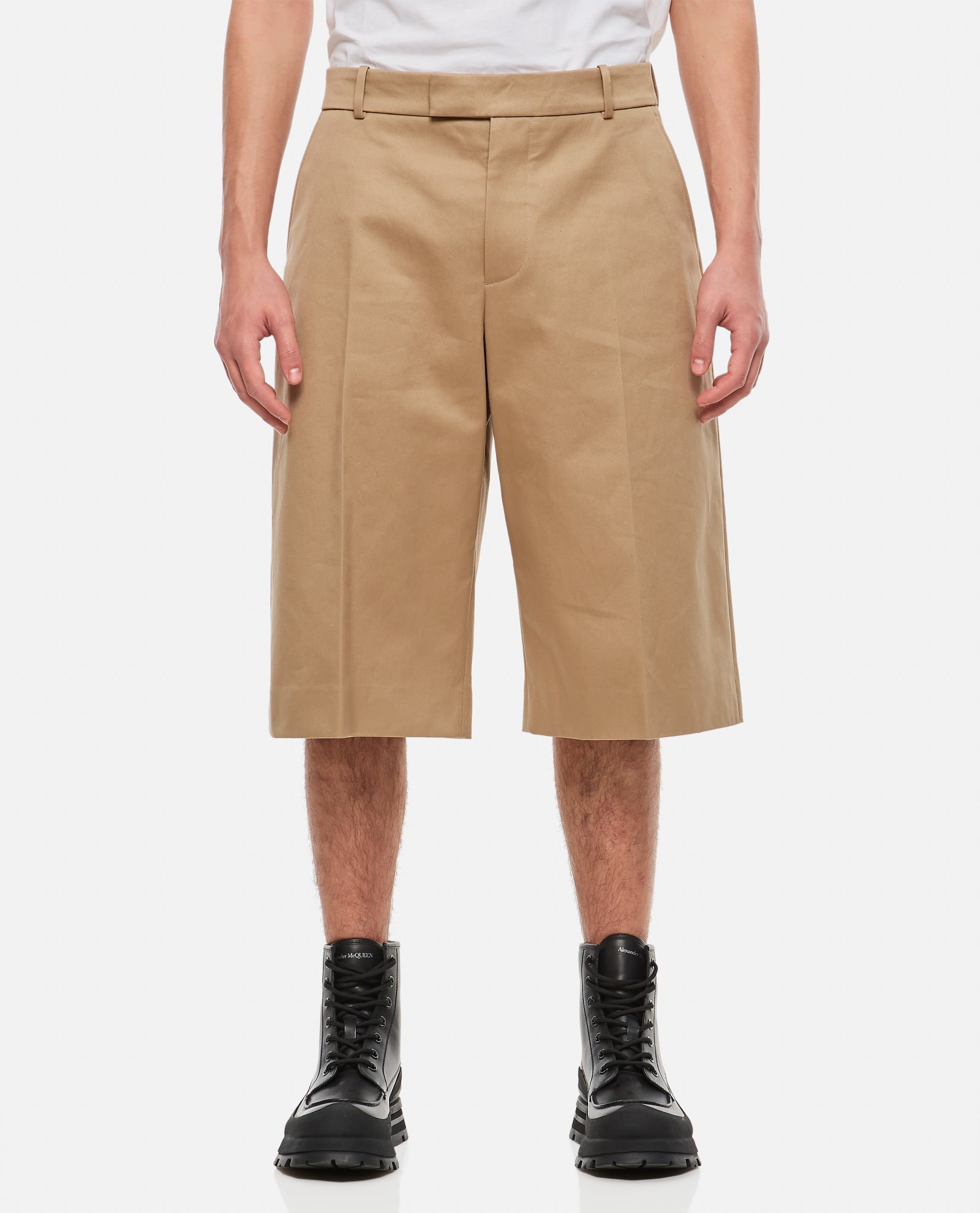 Cotton Twill Baggy Bermuda Shorts