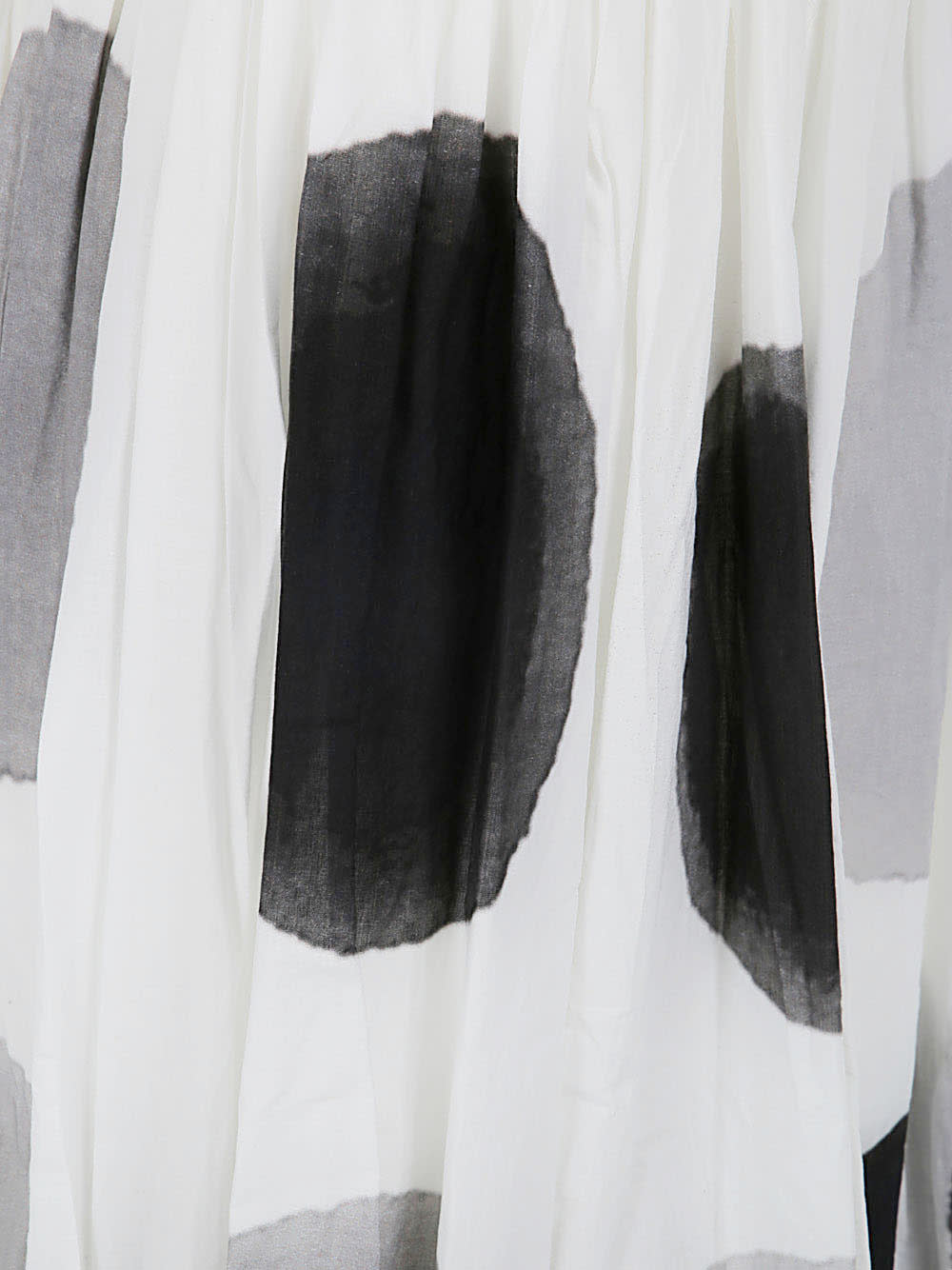 Shop Maria Calderara Gathered High Waist Skirt In White Grey Black