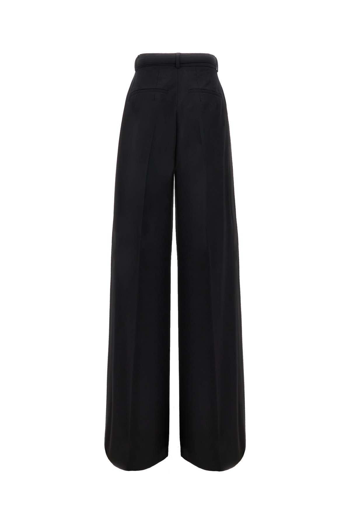 Shop Sportmax Black Stretch Wool Pant In 003