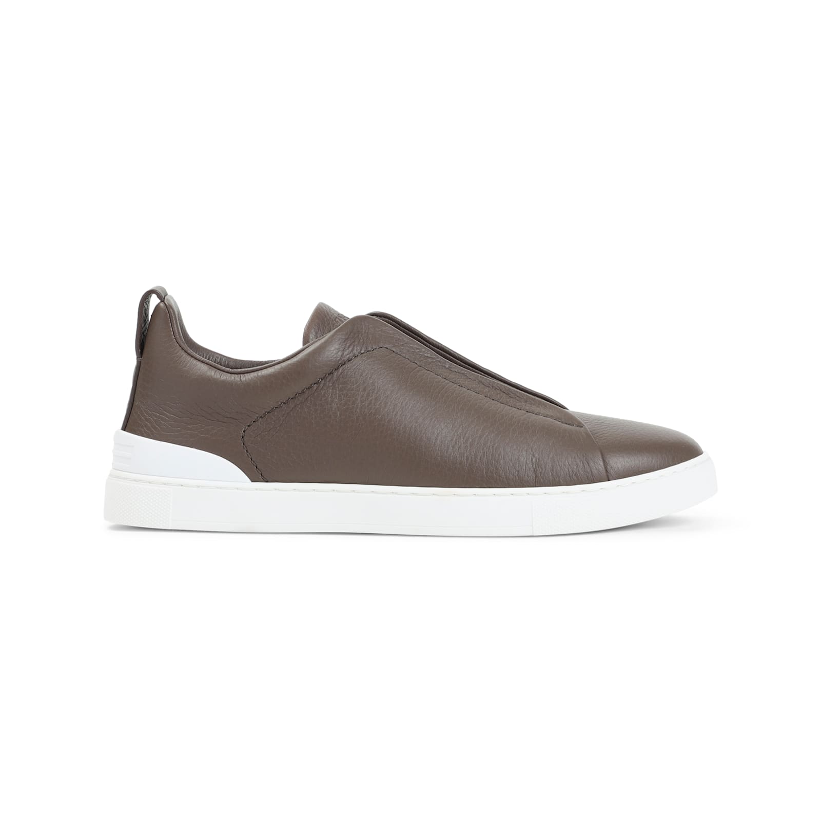 Zegna Triple Stitch Low-top Sneakers In Brown