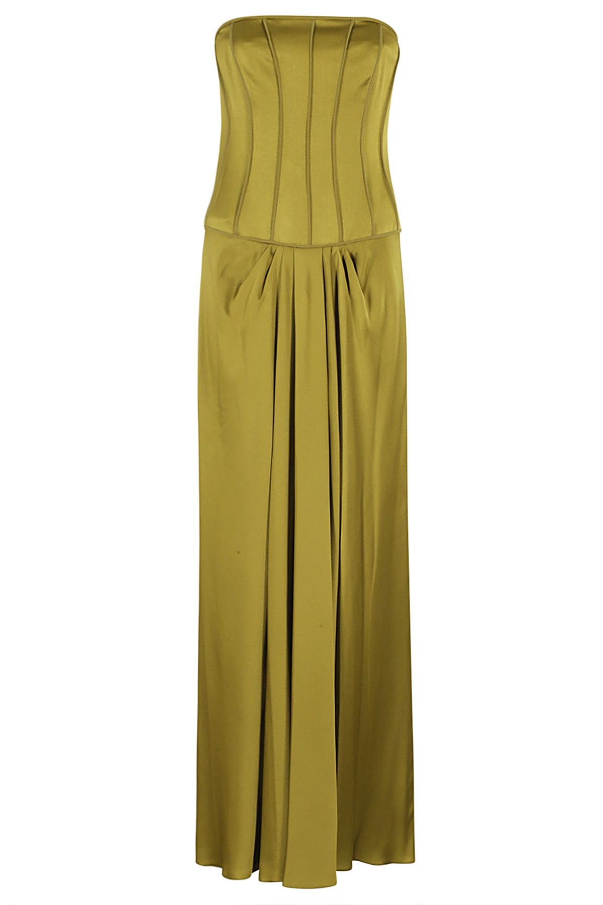 Shop Alberta Ferretti Abito Satin In Verde