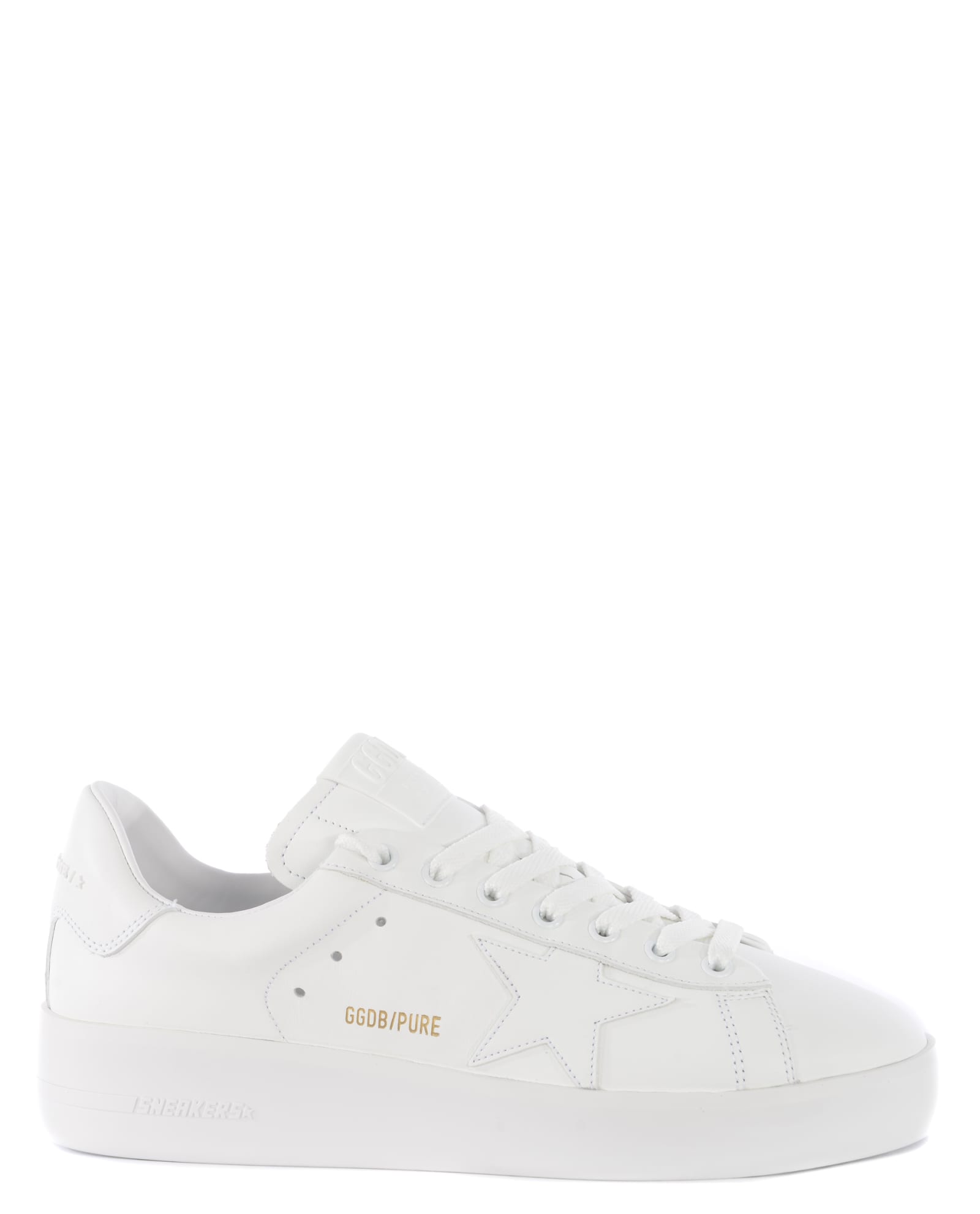 Golden Goose Pure Star Leather Sneakers In Bianco