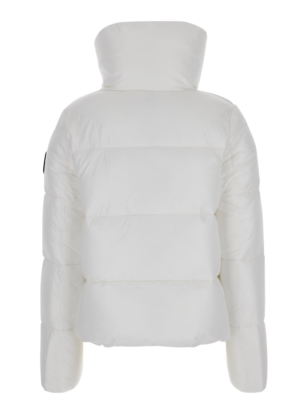 Shop Save The Duck Isla White Down Jacket With Oversized Neck In Nylon Woman