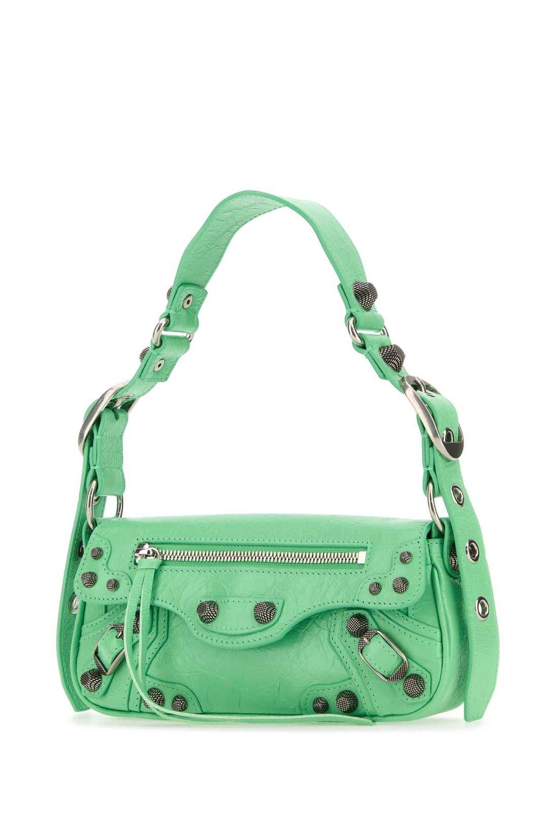 Balenciaga Women Light Green Leather Le Cagole Sling Xs Shoulder Bag In Green