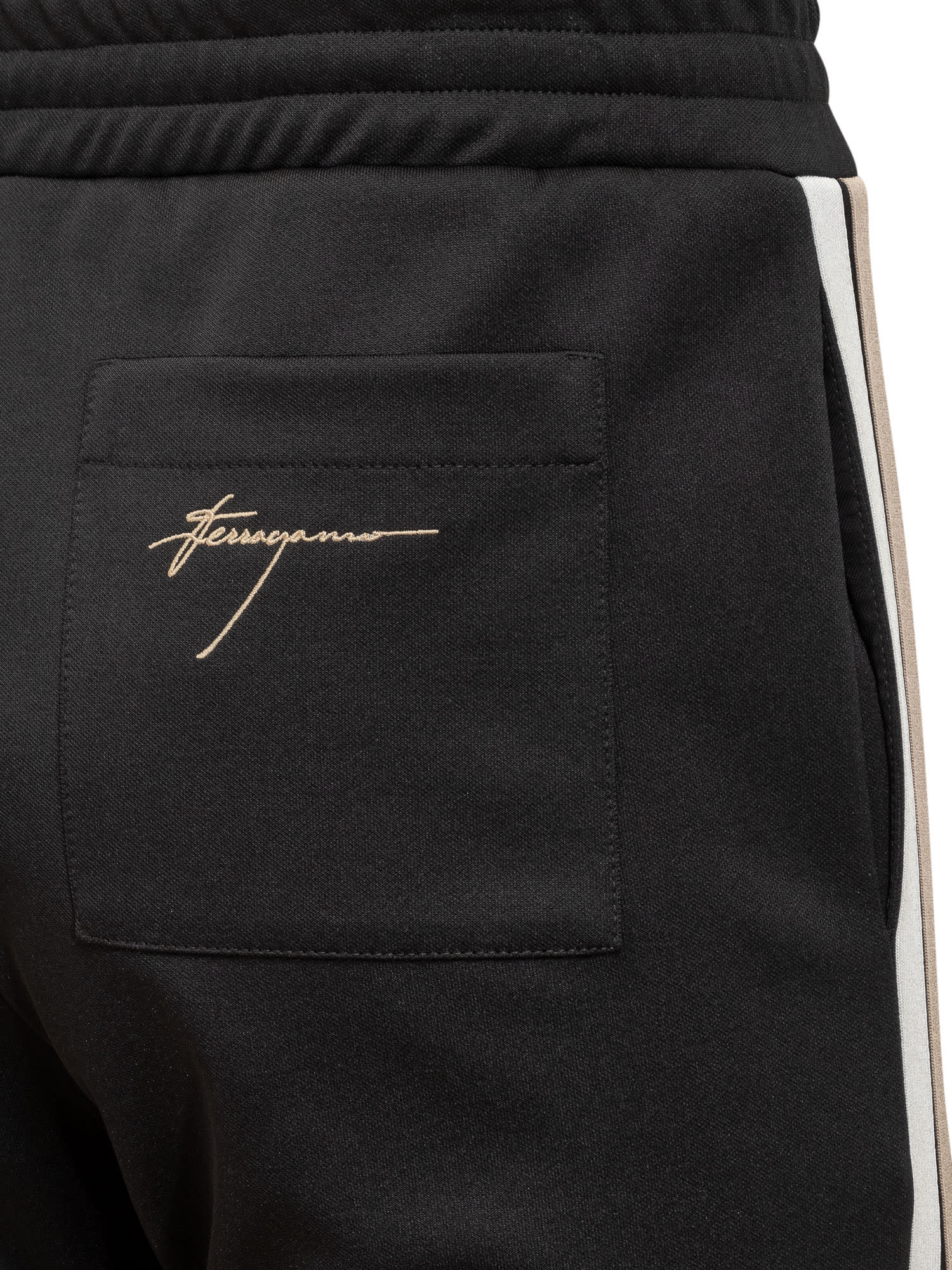 Shop Ferragamo Trousers In Nero